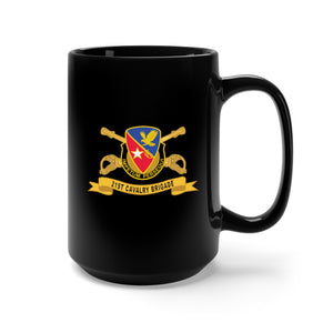 Black Mug 15oz - 21st Cavalry Brigade - DUI w Br - Ribbon X 300