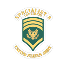 Load image into Gallery viewer, Kiss-Cut Stickers - Enlisted - SPEC 8 - Specialist 8  - Std - Retired X 300
