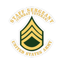 Load image into Gallery viewer, Kiss-Cut Stickers - Army - Staff Sergeant - SSG - Combat Veteran - Flat X 300
