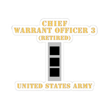 Load image into Gallery viewer, Kiss-Cut Stickers - Army - Chief Warrant Officer 3 - CW03 - Retired - Flat - X 300
