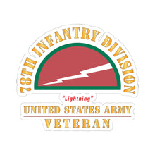 Load image into Gallery viewer, Kiss-Cut Stickers - Army - SSI - 78th Infantry Division - Lightning - US Army Veteran X 300
