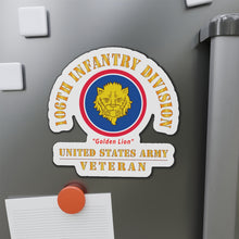 Load image into Gallery viewer, Die-Cut Magnets - Army - SSI - 106th Infantry Division - Golden Lion - US Army Veteran X 300

