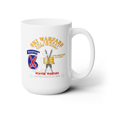 Load image into Gallery viewer, White Mug 15oz - Army - 10th Mountain Division - Ski Warfare - Ski Combat - Winter Warfare
