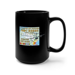 Black Mug 15oz - Invasion of Panama - Just Cause - Fort Kobbe - CZ w Svc Ribbons w Map w C-130s X 300