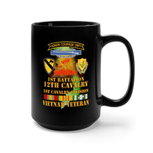 Load image into Gallery viewer, Black Mug 15oz - Army - 1st Battalion, 12th Cav - SSI - DUI - MAP VN SVC X 300
