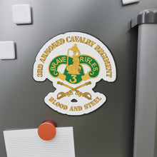 Load image into Gallery viewer, Die-Cut Magnets - 3rd Armored Cavalry Regiment DUI - Blood and Steel X 300
