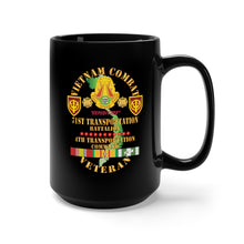 Load image into Gallery viewer, Black Mug 15oz - Army - Vietnam Combat Veteran w 71st Transportation Bn, 4th Trans Command w VN SVC X 300
