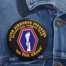 Load image into Gallery viewer, Custom Pin Buttons - 442nd Airborne Infantry Regimental Combat Team
