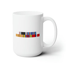 Load image into Gallery viewer, White Ceramic Mug 15oz - Army - WWII POW Service Ribbons Bar w Philippines SVC (Pacific Theater)
