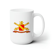 Load image into Gallery viewer, White Ceramic Mug 15oz - Army - 35th Field Artillery w Br - Ribbon
