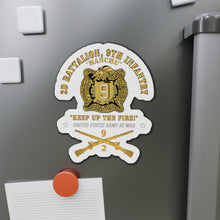 Load image into Gallery viewer, Die-Cut Magnets - Army - 2nd Bn 9th Infantry Regiment - Army At War w IN Branch
