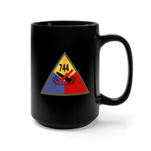 Load image into Gallery viewer, Black Mug 15oz - Army - 744th Tank Battalion SSI
