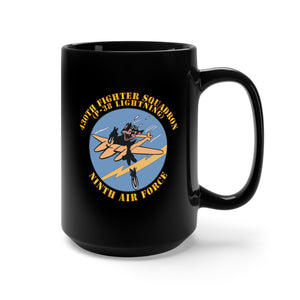 Black Mug 15oz - 430th Fighter Squadron - P38 Lightning - 9th AF