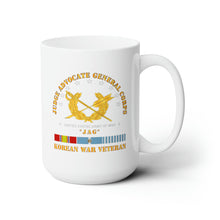 Load image into Gallery viewer, White Ceramic Mug 15oz - Army - JAG Branch w KOREAN SVC
