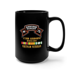 Black Mug 15oz - SOF - N Company Scroll - 173rd Airborne Brigade - Vietnam Veteran w VN SVC X 300