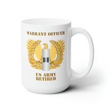 Load image into Gallery viewer, White Ceramic Mug 15oz - Army - Emblem - Warrant Officer - WO1 - Retired
