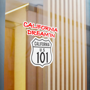 Kiss-Cut Vinyl Decals - Signs - California Dreamin - California Highway 101 wo Backgrnd