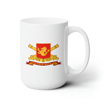 Load image into Gallery viewer, White Ceramic Mug 15oz - Army - 25th Field Artillery w Br - Ribbon
