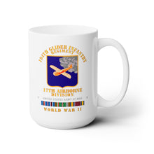 Load image into Gallery viewer, White Ceramic Mug 15oz - Army  - 194th Glider Infantry Regiment - WWII w EUR SVC
