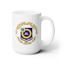 Load image into Gallery viewer, White Ceramic Mug 15oz - Army - 1st Bn, 41st Infantry - DUI - Hell on 8 Wheels
