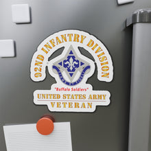 Load image into Gallery viewer, Die-Cut Magnets - Army - DUI - 92nd Infantry Division - Buffalo Soldiers - US Army Veteran X 300

