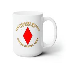 Load image into Gallery viewer, White Ceramic Mug 15oz - Army - 5th Infantry Division - US Army
