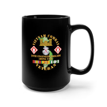 Load image into Gallery viewer, Black Mug 15oz - Army - Vietnam Combat Veteran w 20th Engineer Brigade  SSI - Dong Tam X 300
