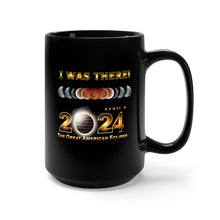 Load image into Gallery viewer, Black Mug 15oz - Total Eclipse - 2024 - I was There w Yellow Outline
