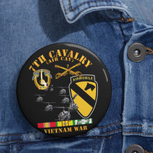 Load image into Gallery viewer, Custom Pin Buttons - 7th Cavalry (Air Cav) - 1st Cav Division w SVC
