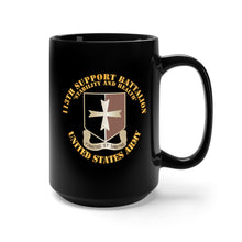 Load image into Gallery viewer, Black Mug 15oz - Army - 113th Support Battalion - Stability and Health X 300
