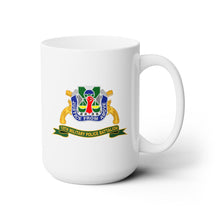 Load image into Gallery viewer, White Mug 15oz -Army - 10th Military Police Battalion w Br - Ribbon
