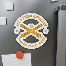 Load image into Gallery viewer, Die-Cut Magnets - Army - 12th Artillery Regiment w Branch - US Army
