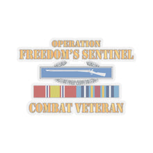 Load image into Gallery viewer, Kiss - Cut Stickers - Army -  Operation Freedoms Sentinel (OFS) SVC Bar  w CIB - Combat Veteran X 300
