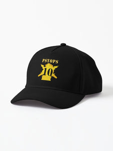 Twill Hat - Army - PSYOPS w Branch Insignia - 10th Battalion Numeral - Line X 300 - Hat - DTG (Direct-To-Garment)