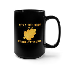 Load image into Gallery viewer, Black Mug 15oz - Navy - Navy Nurse Corps Pin Branch w Txt X 300
