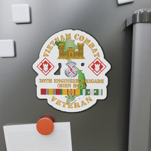 Load image into Gallery viewer, Die-Cut Magnets -SSI - Army - Vietnam Combat Veteran w 20th Engineer Brigade  SSI - BIEN HOA X 300
