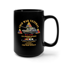 Load image into Gallery viewer, Black Mug 15oz - Cold War Vet - 2nd Armored Division - Lucius D. Clay Kaserne - Garlstedt, Germany - M1A1Tank - Green Camo w COLD SVC X 300
