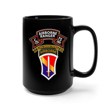 Load image into Gallery viewer, Black Mug 15oz - SSI - Vietnam - C Co 75th Ranger - 1st FF - E-20 Inf wo Ds
