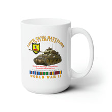 Load image into Gallery viewer, White Ceramic Mug 15oz - Army - 740th Tank Battalion - Daredevils w Tank WWII  EU SVC
