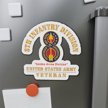 Load image into Gallery viewer, Die-Cut Magnets - Army - DUI - 8th Infantry Division - Golden Arrow Division - US Army Veteran X 300
