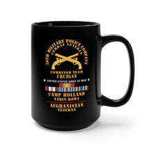 Load image into Gallery viewer, Black Mug 15oz - 38th Military Police Company - Camp Holland Afghanistan Vet w AFGHAN SVC X 300
