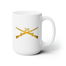 Load image into Gallery viewer, White Ceramic Mug 15oz - Army - 24th Infantry Regiment Branch wo Txt
