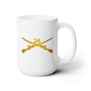 White Ceramic Mug 15oz - Army - 24th Infantry Regiment Branch wo Txt