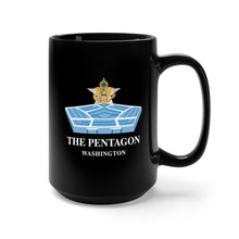 Load image into Gallery viewer, Black Mug 15oz - Army - The Pentagon w Bldg and GS Branch Txt X 300
