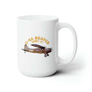 White Ceramic Mug 15oz - Army - U-6A Beaver (DHC-2)