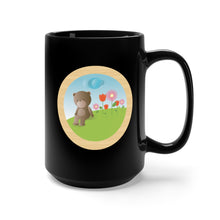 Load image into Gallery viewer, Black Mug 15oz - Baby Bear Field w Balloons
