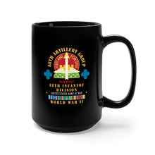 Load image into Gallery viewer, Black Mug 15oz - 88th Artillery Group - DUI - 88th Infantry Division - Blue Devils - w WWII EUR SVC X 300
