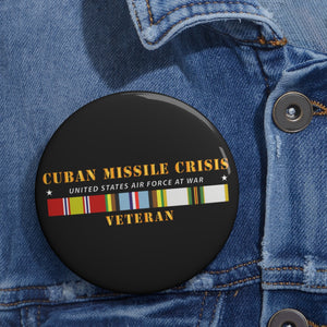 Custom Pin Buttons - USAF - Cuban Missile Crisis w AFEM COLD SVC