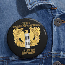 Load image into Gallery viewer, Custom Pin Buttons - Emblem - Warrant Officer - CW2 - Retired
