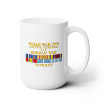 Load image into Gallery viewer, White Ceramic Mug 15oz - Army - WWII - Pacific Theater - Korean War Veteran
